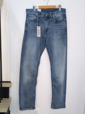 G-STAR | Men's Sun Faded Ice Fog Mosa Classic Straight Leg Jeans